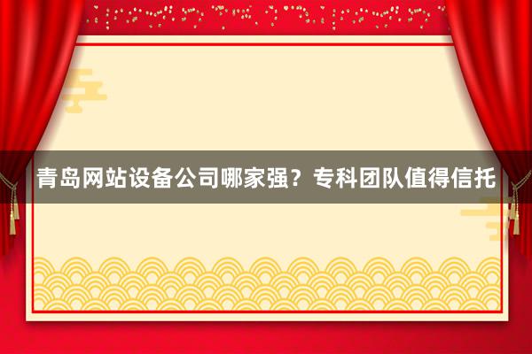 青岛网站设备公司哪家强？专科团队值得信托