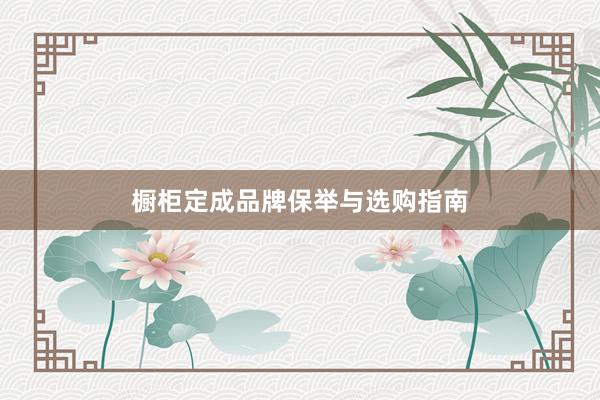 橱柜定成品牌保举与选购指南